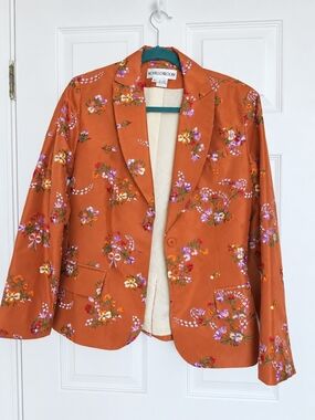 Orange Floral Tailored Blazer